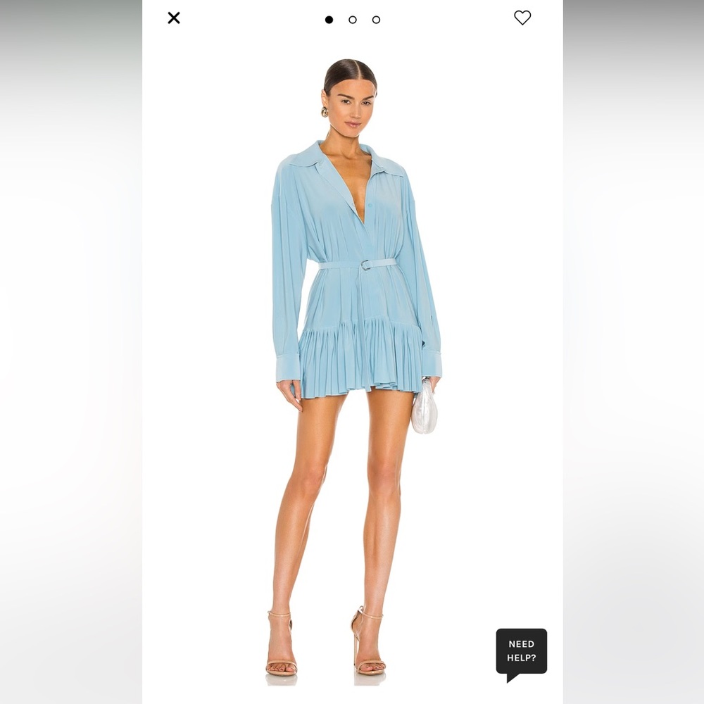 Oversized Boyfriend Shirt Dress in Powder Blue